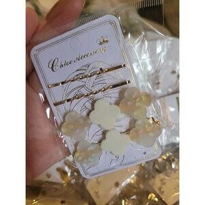 Clover Hair Clips Bobby Pins Gold Twists Barrettes Hair Accessories Set